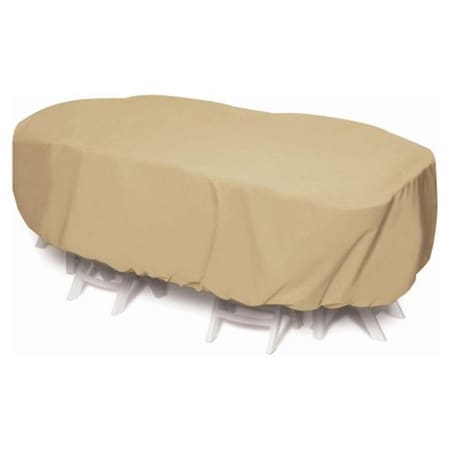 Propation 92 in. Oval-Rectangle Table Set Cover - Khaki PR2653195
